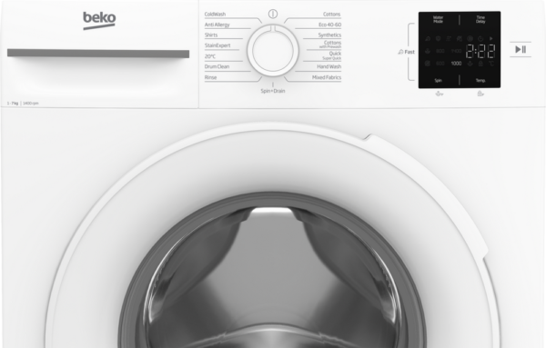Prookitchen BM1WU3741W 7kg 1400 Spin Washing Machine - White - Image 4