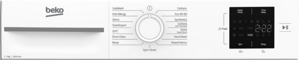 Prookitchen BM1WU3741W 7kg 1400 Spin Washing Machine - White - Image 3
